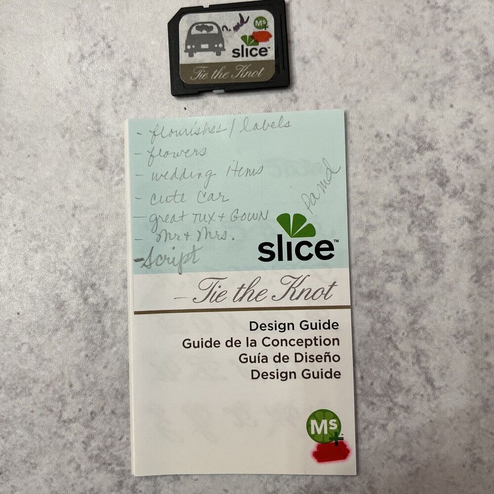 Slice Cordless Digital Design Cutter Tie The Knot Wedding Design SD Card